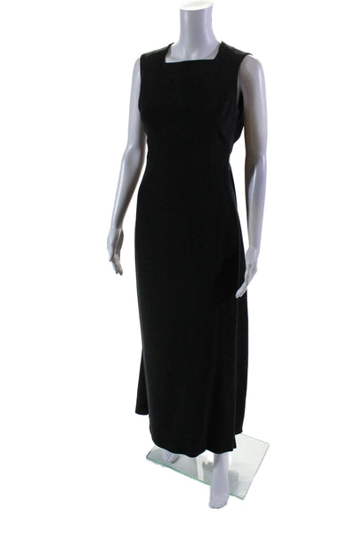 Antonio Berardi Womens Black Crew Neck Pleated Back Lined Shift Dress Size 40