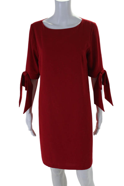 CeCe by Cynthia Steffe Womens Back Zip Scoop Neck Shift Dress Red Size 6