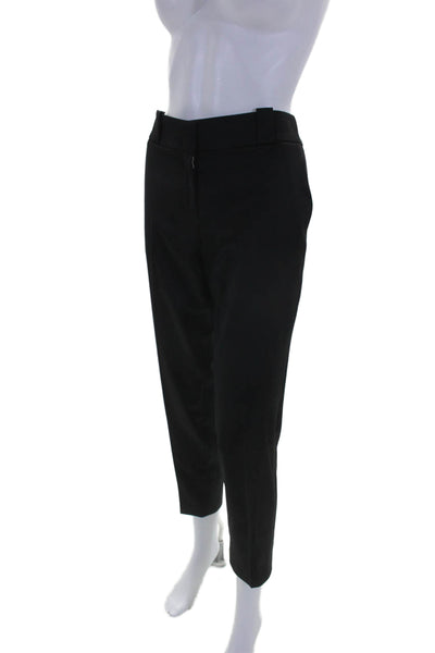 The Row Womens Wool Black High Rise Pleated Straight Leg Dress Pants Size 4