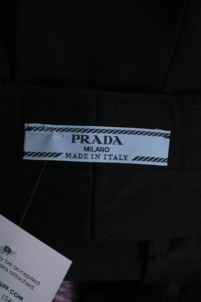 Prada Womens Wool Black High Rise Zip Ankle Skinny Leg Dress Pants Size 40