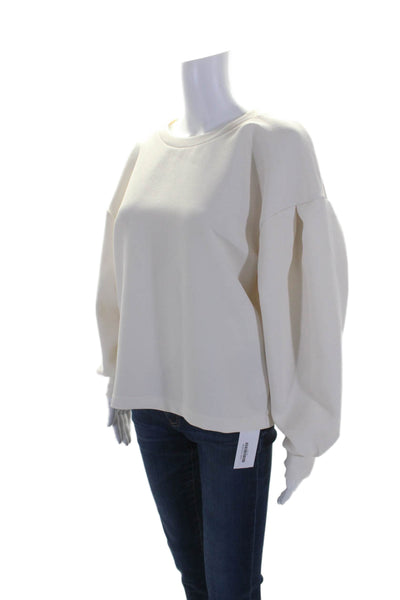 Vielles Ames Womens Long Sleeves Crew Neck Sweater Off White Size Medium