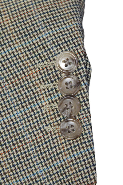 Corneliani Men's Long Sleeves Line Three Button Plaid Jacket Size 52