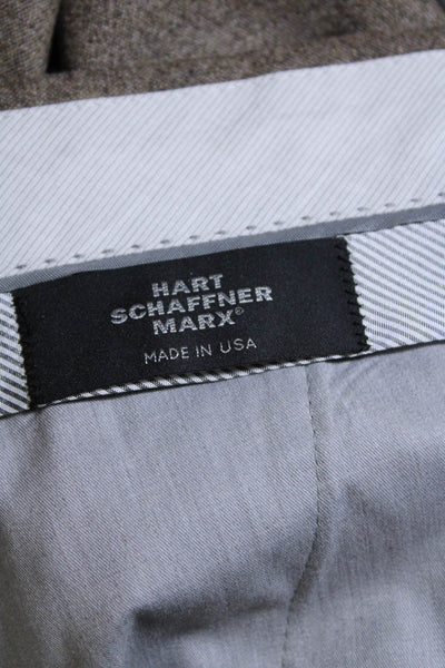 Hart Schaffner Marx Men's Flat Front Straight Leg Dress Pants Brown Size 36