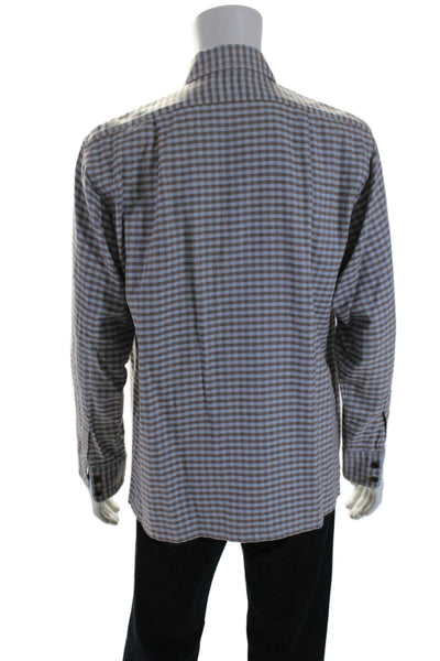 Sanford Bryant Men's Long Sleeves Collared Button Down Plaid Shirt Size 41