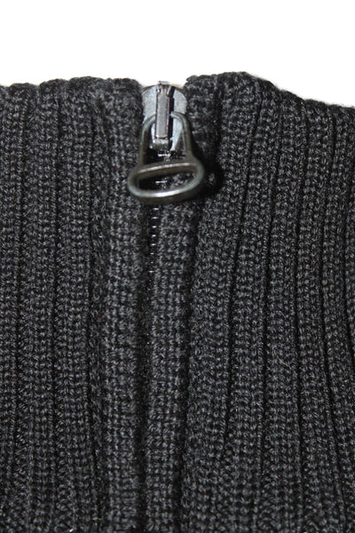 Boss Hugo Boss Men's Collared Ribbed Long Sleeves Pullover Sweater Black Size L