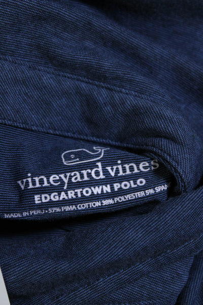 Vineyard Vines Men's Collared Long Sleeves Pockets Basic T-Shirt Blue Size XL