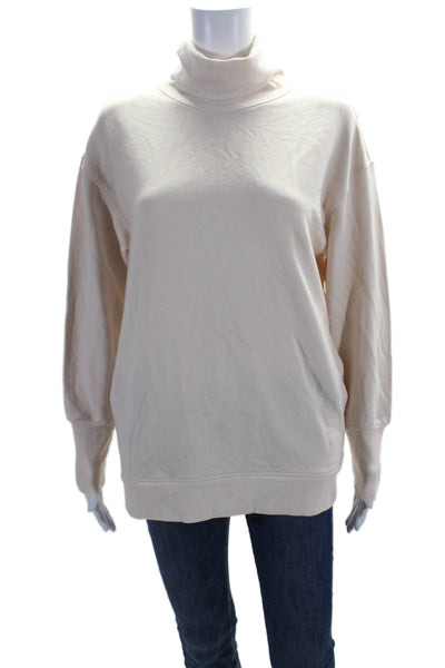 Athleta Womens Long Sleeve Pullover Turtleneck Top Beige Size S