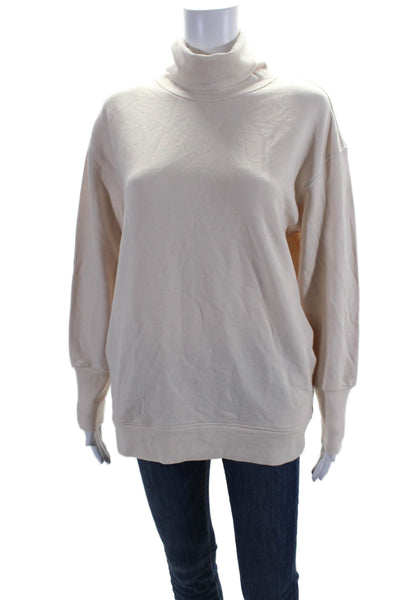 Athleta Womens Long Sleeve Pullover Turtleneck Top Beige Size S