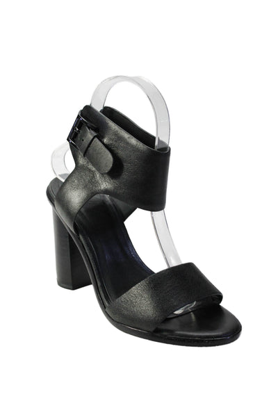 Joie Womens Block Heel Ankle Strap Sandals Black Leather Size 6.5