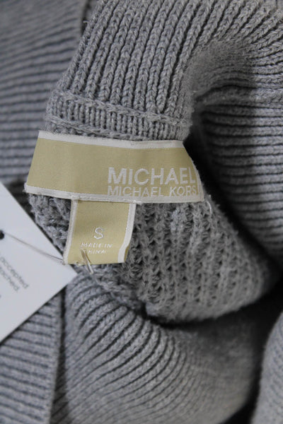 Michael Michael Kors Womens Cotton Turtleneck Pullover Sweater Gray Size S