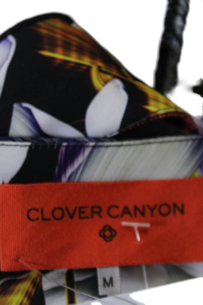 Clover Canyon Womens Square Neck Forest Abstract Top Multicolored Size Medium