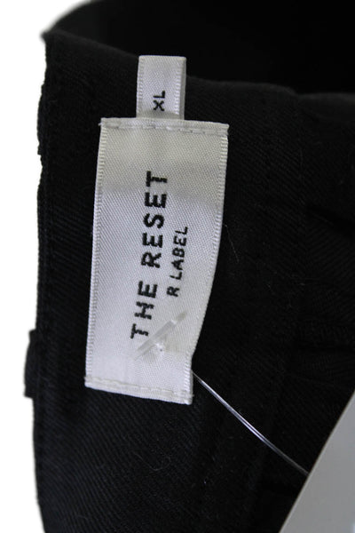 R Label The Reset Womens Linen Blend Black Hight Rise Straight Leg Pants Size XL