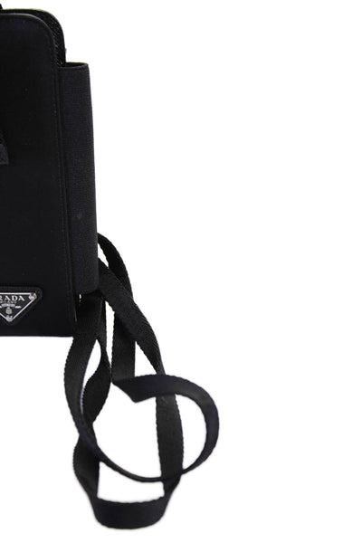 Prada Womens Black Buckle Detail Nylon Multi Functional Case