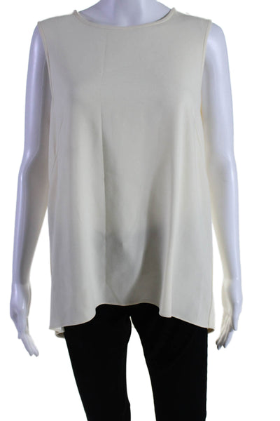 Rag & Bone Womens Crew Neck Sleeveless Asymmetrical Tank Top White Size Large