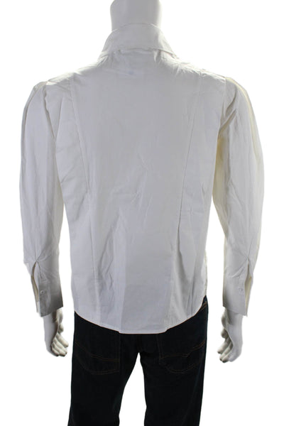 Commense Mens Long Sleeve Collared Button Down Shirt White Size XS