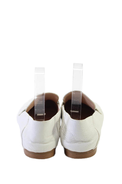 Club Monaco Womens Slip On Round Toe Low Heeled Loafers Leather White 6
