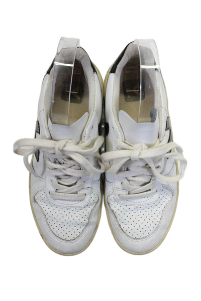 Veja Womens Low Top Lace Up Side Logo Sneakers Leather White Size 5