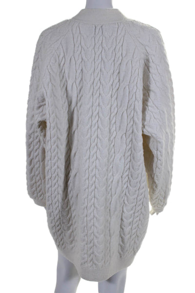 Los Angeles Atelier + Other Stories Womens Cable Knit Sweater Dress White Size M