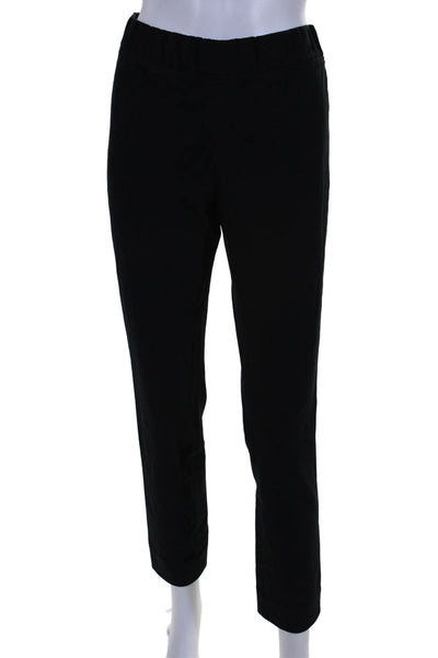 COS Womens Cotton Flat Front Elastic Waist Mid-Rise Tapered Pants Black Size 6