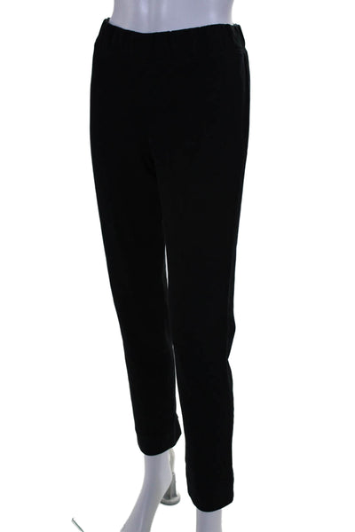 COS Womens Cotton Flat Front Elastic Waist Mid-Rise Tapered Pants Black Size 6