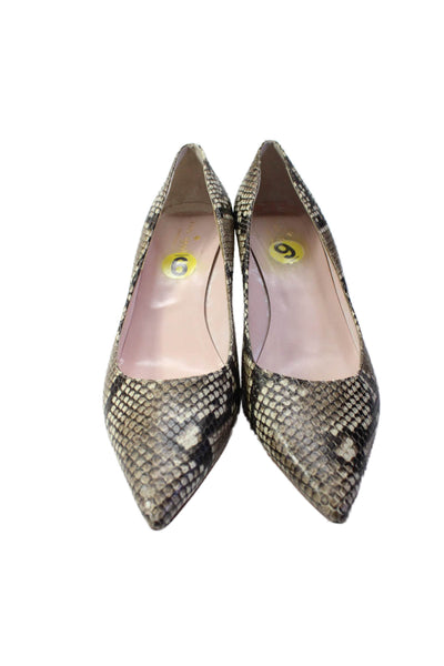 Kate Spade New York Womens Leather Embossed Snakeskin Print Pumps Brown Size 9US