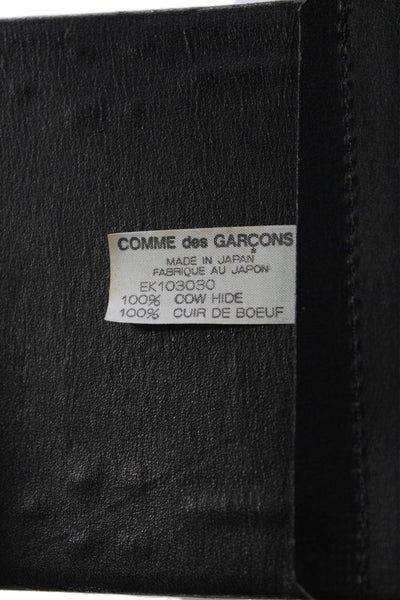 Comme Des Garcons Womens Black Leather Textured Wide Belt Size 36