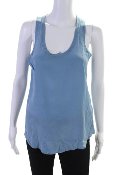 Equipment Femme Womens Scoop Neck Boxy Silk Tank Top Blue Size Extra Small