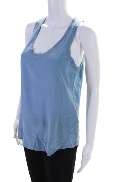 Equipment Femme Womens Scoop Neck Boxy Silk Tank Top Blue Size Extra Small