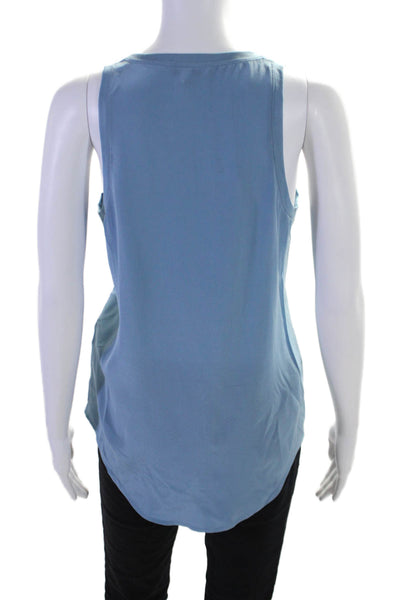 Equipment Femme Womens Scoop Neck Boxy Silk Tank Top Blue Size Extra Small