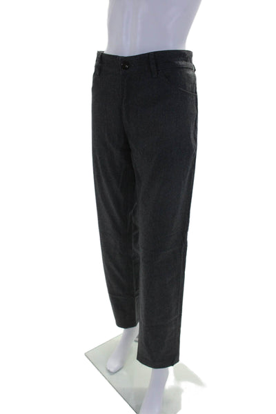 Jazz Womens Textured Button Zip Straight Casual Pants Charcoal Gray Size 34