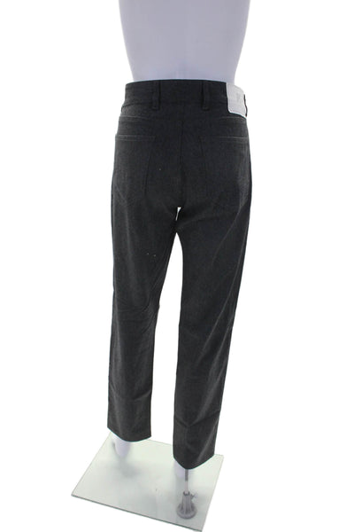 Jazz Womens Textured Button Zip Straight Casual Pants Charcoal Gray Size 34