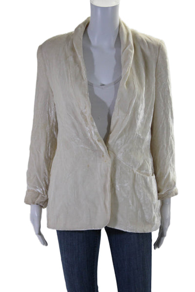 Giorgio Armani Womens Long Sleeve Front Button Basic Jacket White Size Small