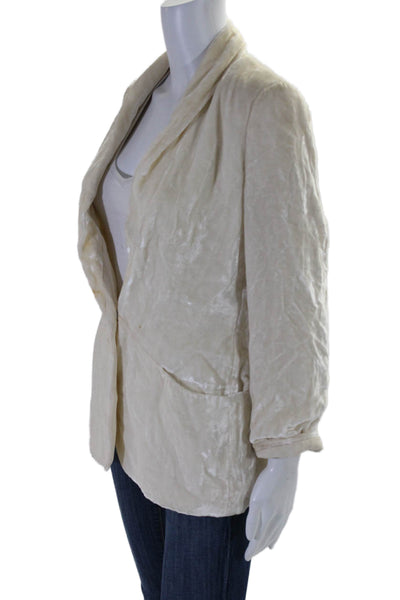 Giorgio Armani Womens Long Sleeve Front Button Basic Jacket White Size Small