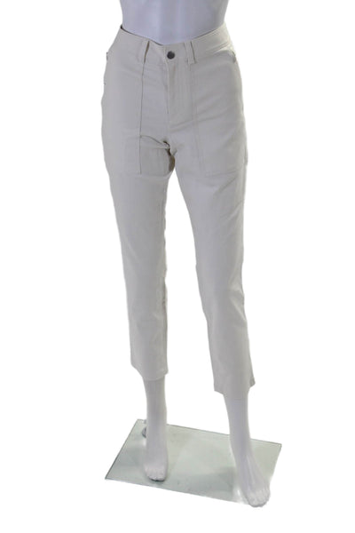 Club Monaco Womens Zip Front Tapered Leg Casual Pants White Size 6 US