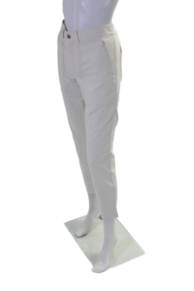 Club Monaco Womens Zip Front Tapered Leg Casual Pants White Size 6 US