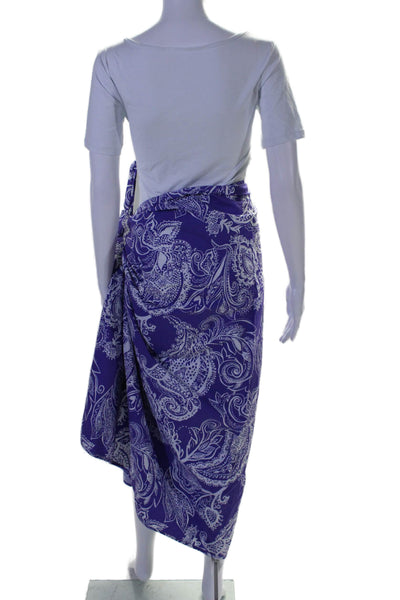 Tanya Taylor Womens Cotton Paisley Print Sarong Coverup Purple Size OS