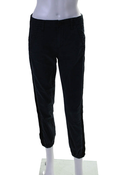 Paige Black Label Womens High Rise Jogger Pants Navy Blue Cotton Blend Size 26