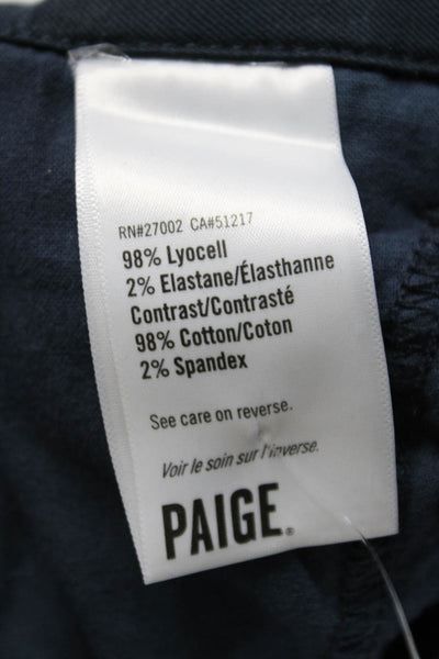 Paige Black Label Womens High Rise Jogger Pants Navy Blue Cotton Blend Size 26