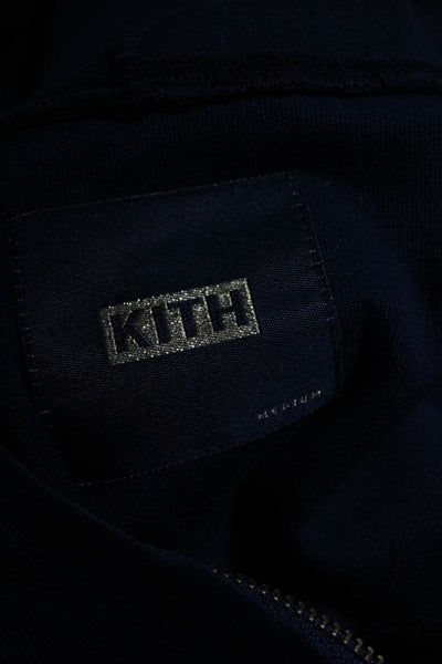 Kith Mens Cotton Velour Long Sleeve Half Zip Pullover Hoodie Blue Size M