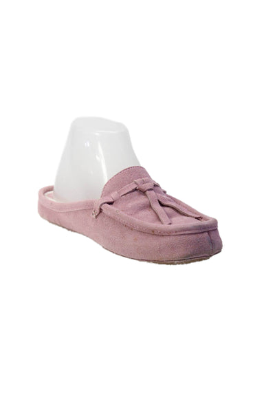 Patricia Green Women's Round Toe Suede Slip-On Flat Sandals Pink Size 7