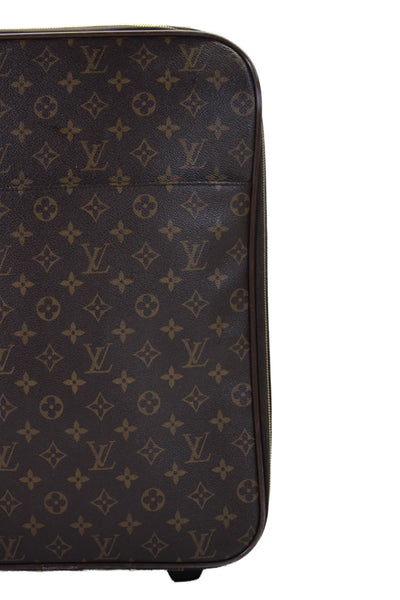 Louis Vuitton Womens Brown Leather Monogram Zip Pegase Carry On Luggage