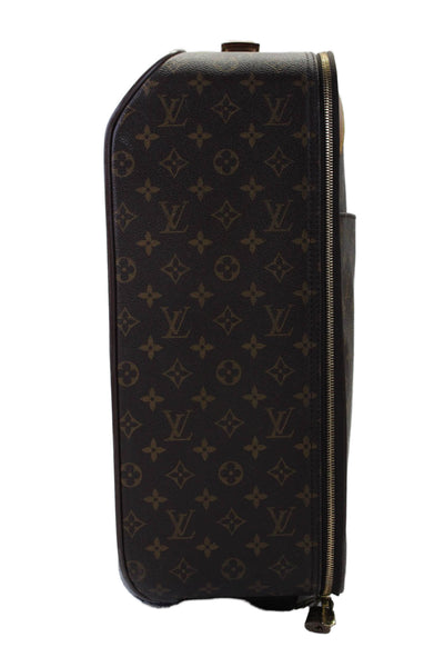 Louis Vuitton Womens Brown Leather Monogram Zip Pegase Carry On Luggage