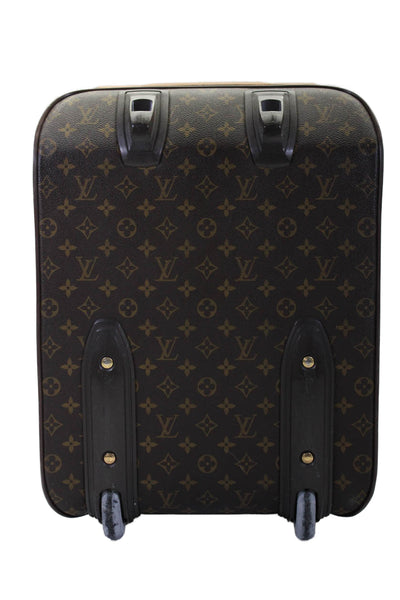 Louis Vuitton Womens Brown Leather Monogram Zip Pegase Carry On Luggage