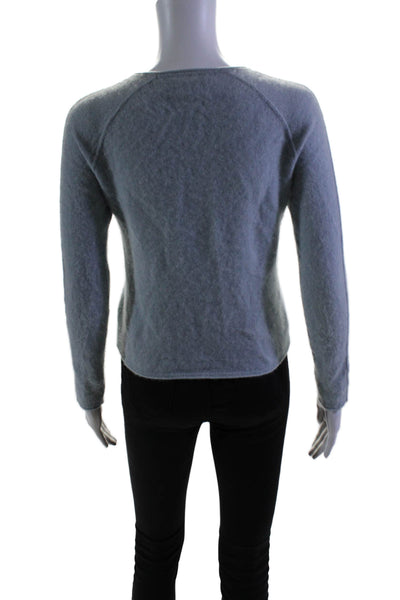 Theory Womens Long Sleeve Crew Neck Cashmere Sweater Blue Size Petite