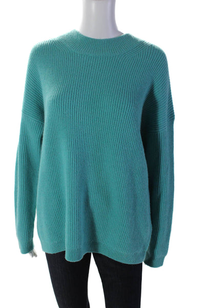 DKNY Womens Long Sleeve Crewneck Pullover Knit Top Blue Size M