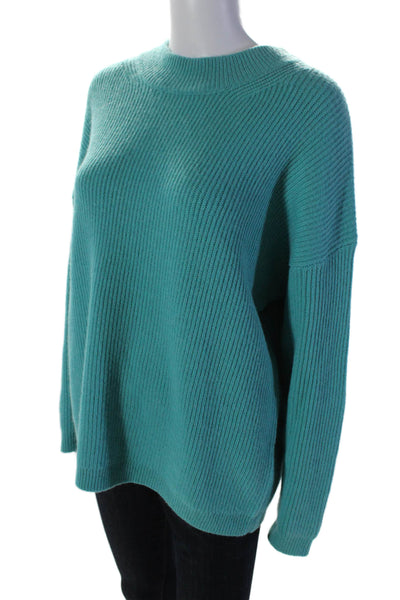 DKNY Womens Long Sleeve Crewneck Pullover Knit Top Blue Size M