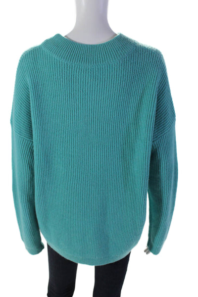 DKNY Womens Long Sleeve Crewneck Pullover Knit Top Blue Size M