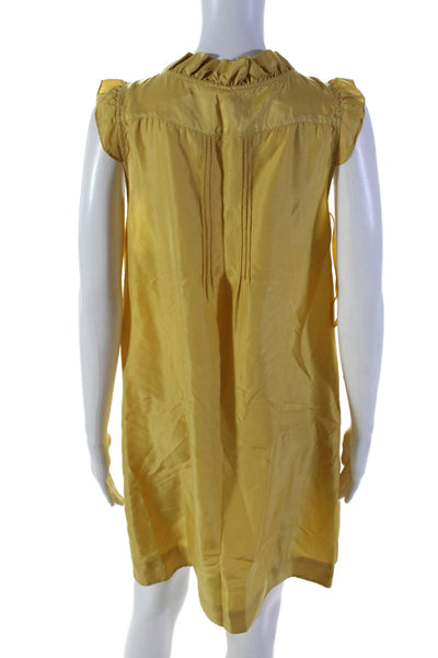 Designer Fashion Silk Ruffled Laced Dress Undergarment Golden Yellow Size 9