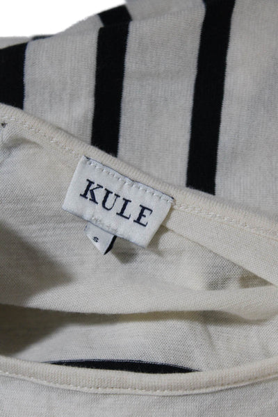 Kule Womens Pullover Striped Scoop Neck Striped Top White Size Small