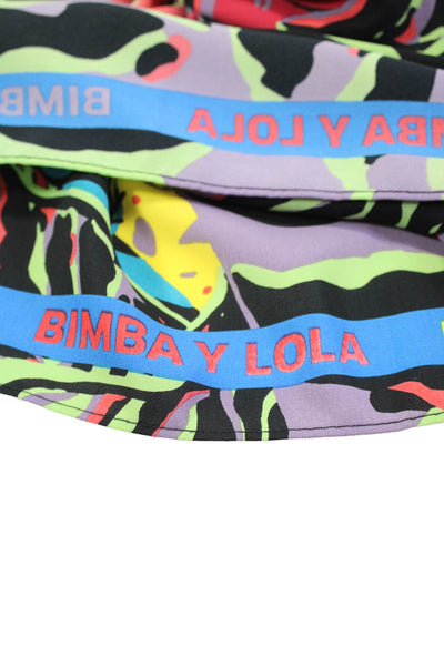 Bimba Y Lola Womens Abstract Print Lightweight Tight Knit Scarf Multicolor